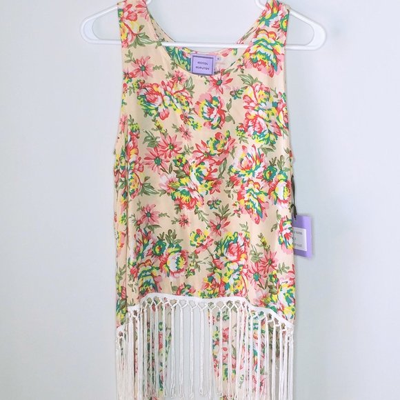 Michelle Nicole Floral Fringe Tank Top - Picture 1 of 4